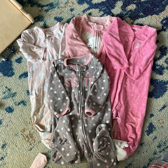 3 for $20 - Set of 4 footed PJs - Picture 1 of 5